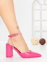 Sandale Dama cu Toc Gros G60-4 FUSHIA | FESTISIMO