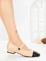 Pantofi cu Toc Gros VJ01-2 DARK BEIGE | CINK ME