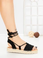 Sandale Dama cu Talpa Joasa PA25-22 BLACK | CINK ME