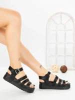 Sandale Dama cu Platforma 98-142 BLACK | VIVIRICH