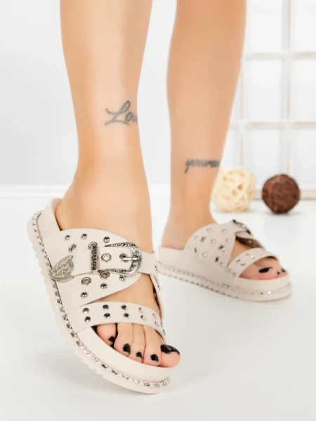 Papuci Dama cu Talpa Joasa 98-20 BEIGE | VIVIRICH