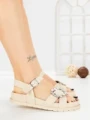 Sandale Dama cu Talpa Joasa F52 BEIGE | L.DAY