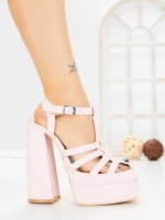 Sandale Dama cu Toc Gros si Platforma TOT-138 PINK | L.DAY