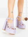 Sandale Dama cu Toc Gros si Platforma TOT-138 PURPLE | L.DAY
