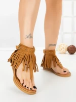 Sandale Dama cu Talpa Joasa WL642 CAMEL | ABLOOM