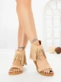 Sandale Dama cu Talpa Joasa WL641 BEIGE | ABLOOM