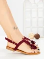 Sandale Dama cu Talpa Joasa WL650 WINE | ABLOOM