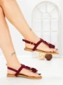 Sandale Dama cu Talpa Joasa WL650 WINE | ABLOOM