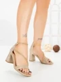 Sandale Dama cu Toc Gros A8212 GOLD | ABLOOM