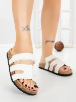 Papuci Dama cu Talpa Joasa SY1107 WHITE | ABLOOM
