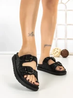 Papuci Dama cu Talpa Joasa 5LE106 ALL BLACK | MEI