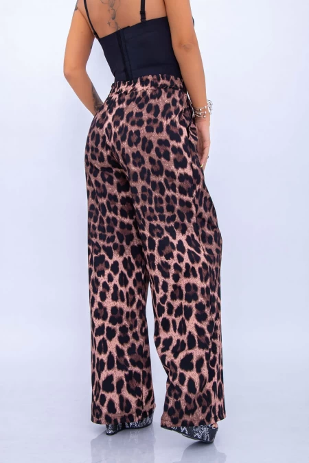 Ženske hlače 12261 Leopard Rjavo | Fashion