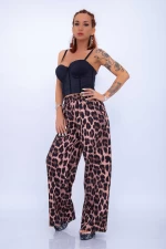 Ženske hlače 12261 Leopard Rjavo | Fashion