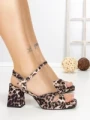 Sandale Dama cu Toc Gros S-5103 LEOPARD | BUONAROTTI