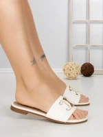 Papuci Dama cu Talpa Joasa 5174 WHITE | CM