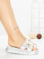 Papuci Dama cu Platforma FF-85 SILVER | EMAS