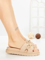 Papuci Dama cu Platforma FF-85 KHAKI | EMAS
