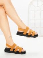 Sandale Dama cu Platforma FF-81 CAMEL | EMAS