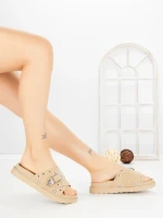 Papuci Dama cu Talpa Joasa JM376 TAUPE | ANNALISE