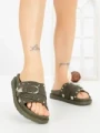 Papuci Dama cu Talpa Joasa JM376 GREEN | ANNALISE