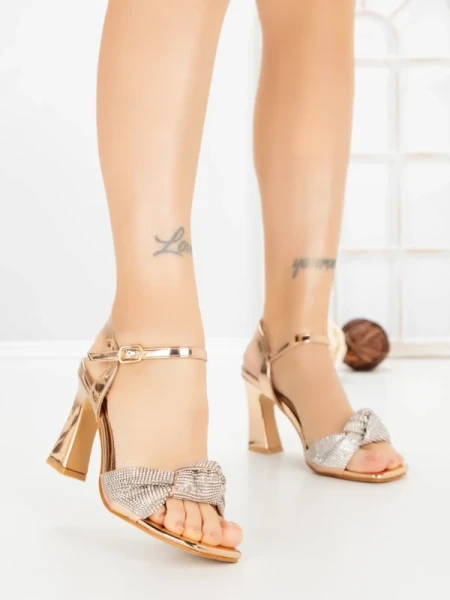 Sandale Dama cu Toc Subtire JM666T CHAMPAGNE | ANNALISE