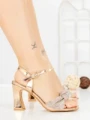 Sandale Dama cu Toc Subtire JM666T CHAMPAGNE | ANNALISE
