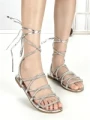 Sandale Dama cu Talpa Joasa LS-89161 SILVER | ABLOOM