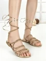 Sandale Dama cu Talpa Joasa LS-89161 GOLD | ABLOOM