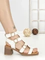 Sandale Dama cu Toc Gros FD-68 WHITE | STEPHAN