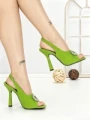 Sandale Dama cu Toc Subtire JA-29 GREEN | STEPHAN