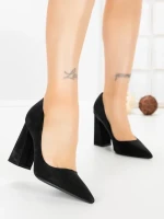 Pantofi cu Toc Gros G60-10 BLACK | FESTISIMO