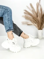 Pantofi Sport Dama cu Platforma 3605-7 WHITE | MEI