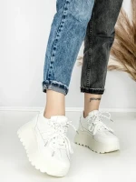 Pantofi Sport Dama cu Platforma 3570 WHITE | MEI