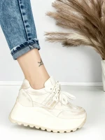 Pantofi Sport Dama cu Platforma 3570 BEIGE | MEI