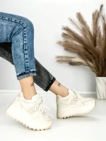 Pantofi Sport Dama cu Platforma 3570 BEIGE | MEI