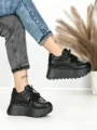 Pantofi Sport Dama cu Platforma 3570 BLACK | MEI