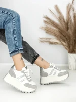 Pantofi Sport Dama cu Platforma 3596 SILVER | MEI