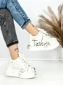 Pantofi Sport Dama din piele naturala 719-3 SILVER | PANTOFUL