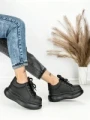 Pantofi Sport Dama din piele naturala 719-1 BLACK | PANTOFUL