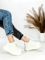 Pantofi Sport Dama din piele naturala 719-1 WHITE | PANTOFUL