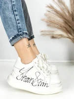 Pantofi Sport Dama din piele naturala 719-2 SILVER | PANTOFUL