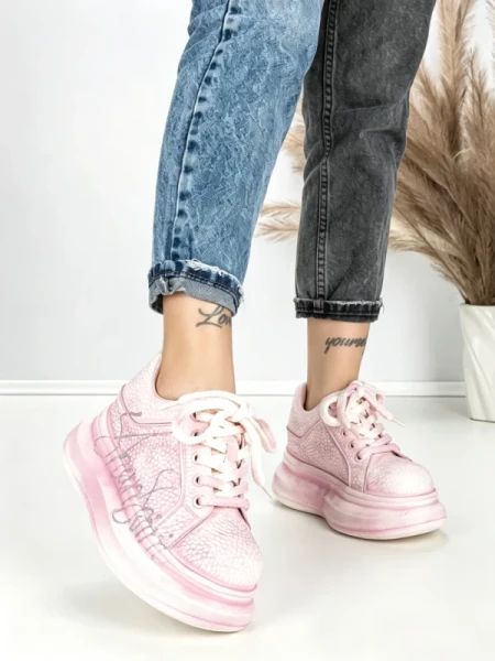 Pantofi Sport Dama din piele naturala 719-2 PINK | PANTOFUL