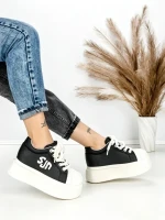 Pantofi Sport Dama din piele naturala 1561-1 BLACK | PANTOFUL