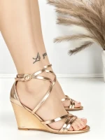 Sandale Dama cu Platforma BE-6013 CHAMPAGNE | BEUE SHOES