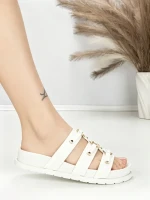 Papuci Dama cu Talpa Joasa BE-106 WHITE | BEUE SHOES