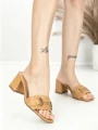 Papuci Dama cu Toc K-8080 BEIGE | BEUE SHOES