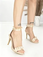 Sandale Dama cu Toc Subtire 6008 BEIGE | BEUE SHOES