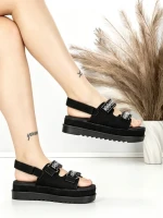 Sandale Dama cu Platforma PL367 BLACK | GIVANA