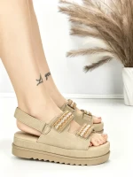 Sandale Dama cu Platforma PL367 KHAKI | GIVANA
