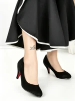 Pantofi cu Toc Gros J-89 RED | CHERIE